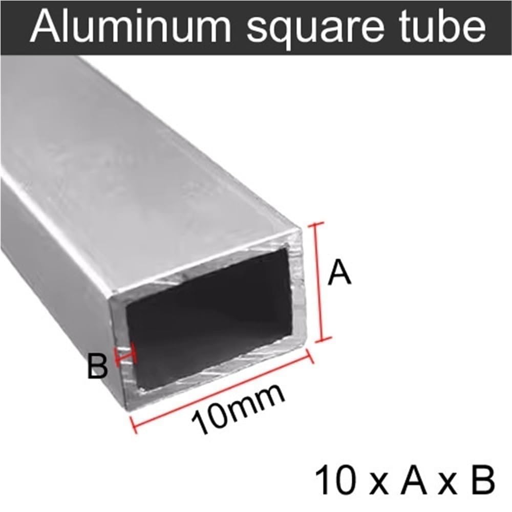 10 mm Vierkantrohre aus 6063 AL-Legierung, einfach zu schweißen, Länge 495 mm, rechteckige Profile for Gerätezubehör, 2 Stück(10x120x1.2mm)