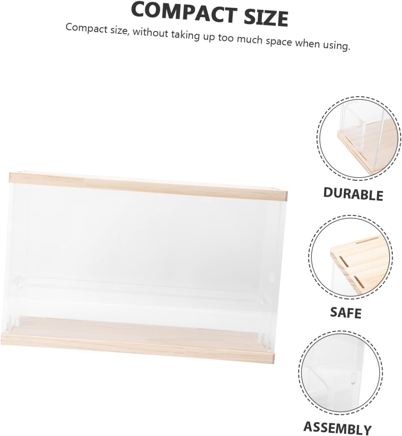 NOLITOY Acrylic Display Rack for Collectibles 2-Layer Dustproof Storage Shelf for Dolls and Figures Trapezoidal Display Stand for Home Decor