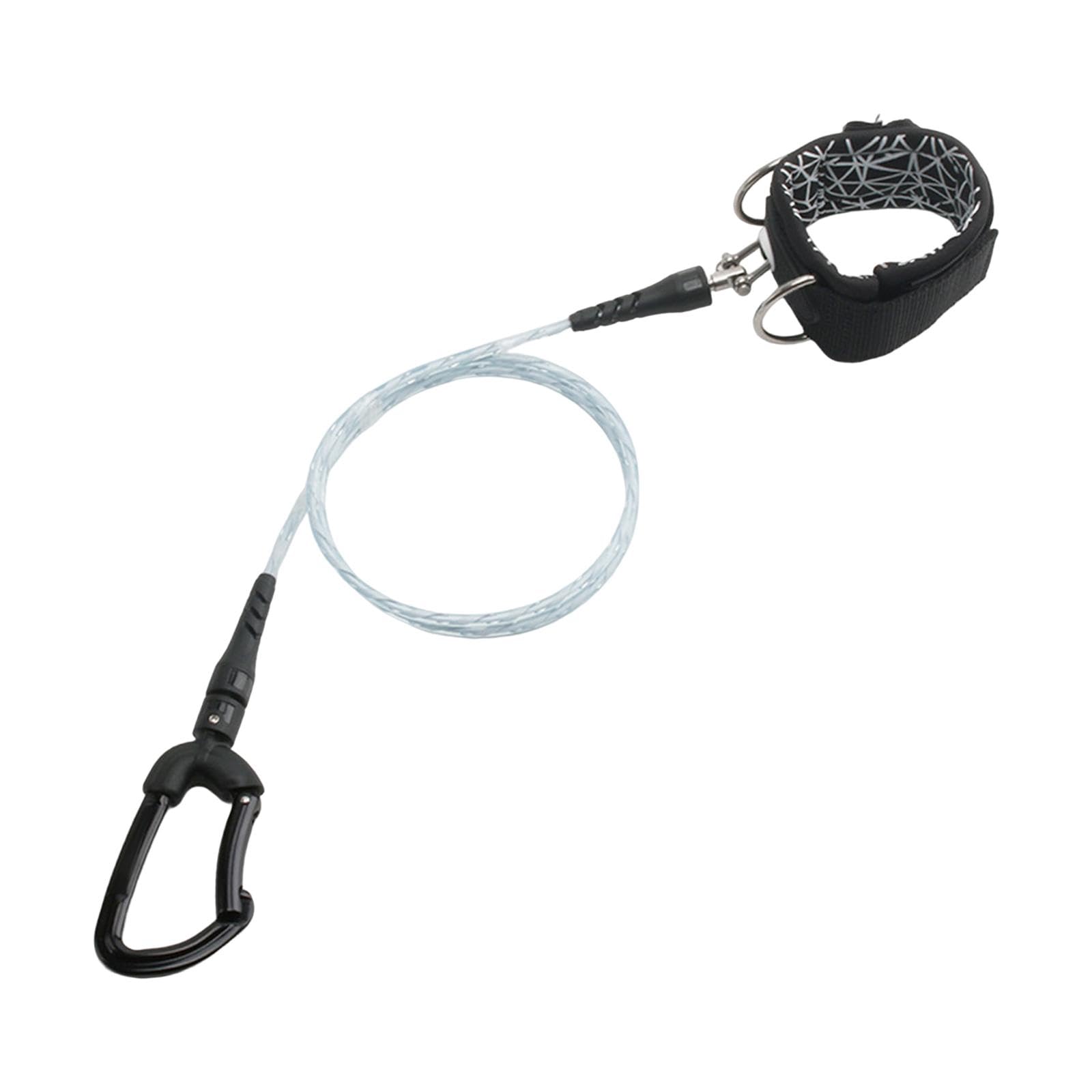 LOVIVER Freediving Lanyard Leash Anti Lost Cable with Carabiner Scuba Diving Lanyard Rope for Snorkeling Drifting Diving Freediving Gear