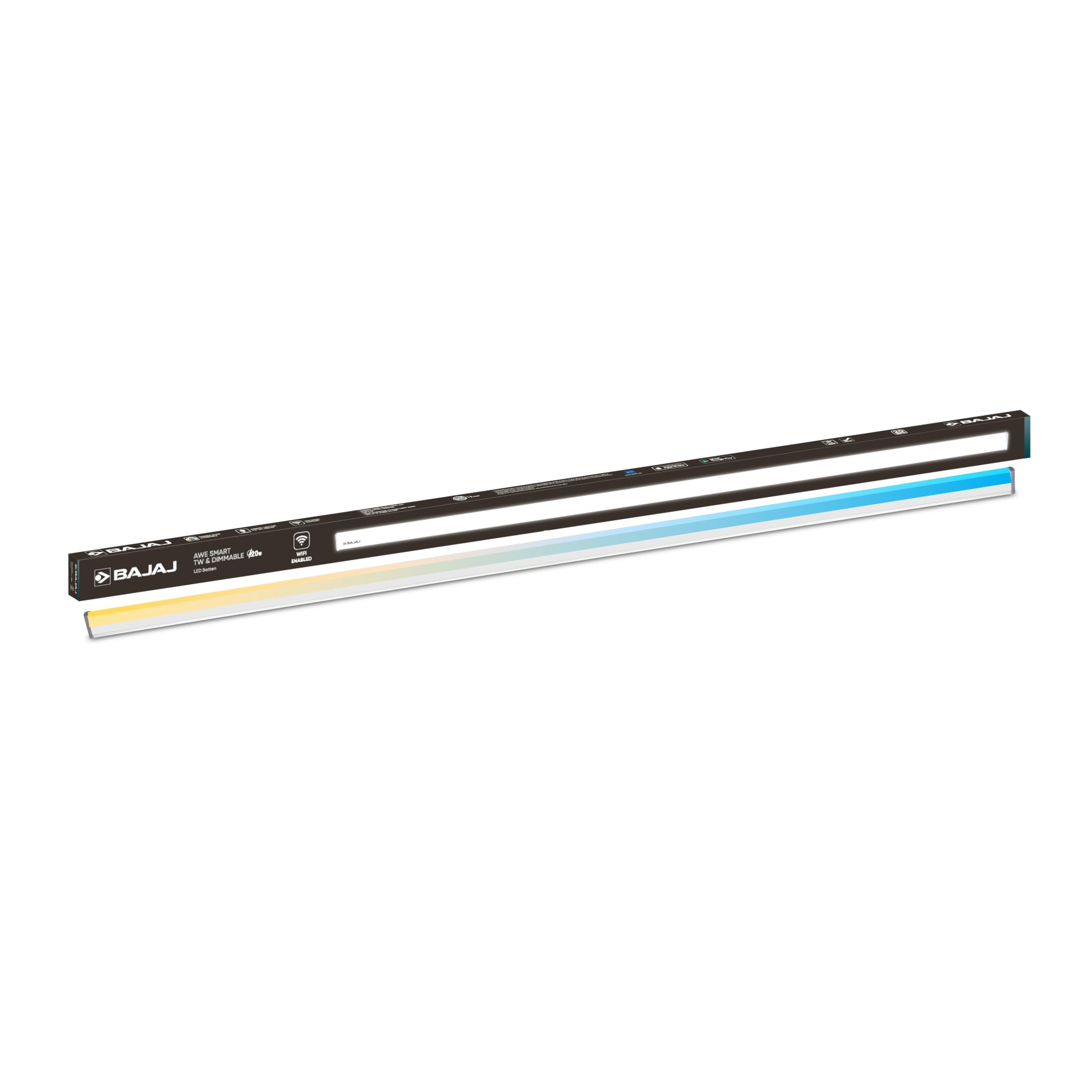 Bajaj AWE Smart Tw & Dimmable LED Batten 20W Voice Control | Wifi Enabled | ‎Energy Efficient | Instant On | Dimmable | Long Lasting | Tunable | Colour Changing | LED Batten For Home | 1 Yr Warranty (B0CPYH88HV) Amazon Price History, Amazon Price Tracker