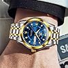 OLEVS Watch for Men Classic Business Dress Analog Quartz Stainless Steel Waterproof Luminous Date Diamond Men Silver Watch, blue watch for men 13, men watch #2