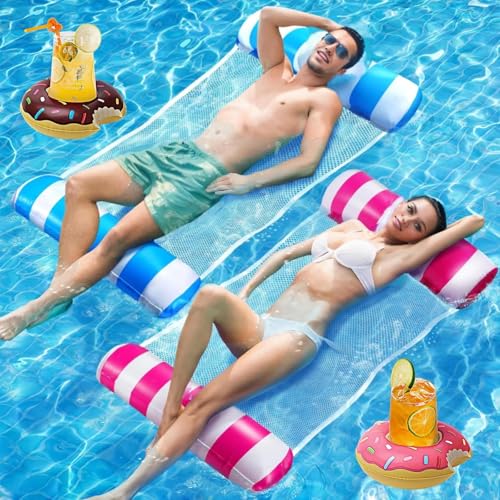 ClcIosis 4 materassi ad aria con rete, amaca ad acqua con rete, tappetino da nuoto, amaca per poltrona, materassi, seduta, tappetino da nuoto, piscina, spiaggia