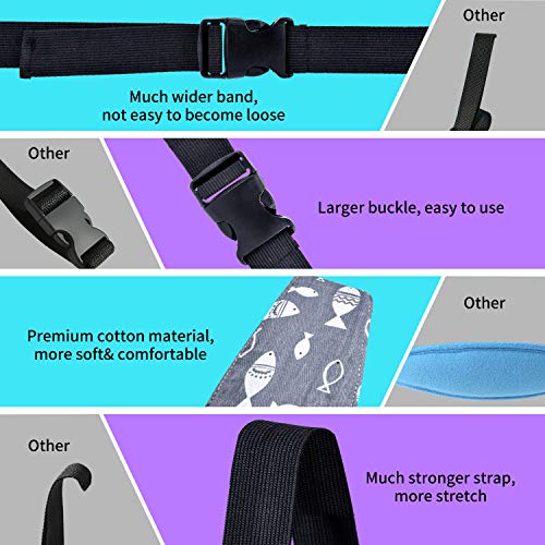 Image of Baby Carseat Head Support,Car seat Straps Pillow Support Ban,Stroller Neck Relief Strap Headrest,Slumber Sling Sleep Positioner for Toddler Infants Child Children Kids(Gery Unicorn + Fish)