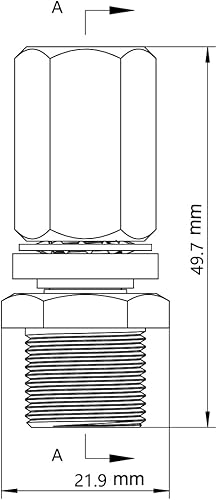 Miniatura 8 de Crotek 3/8-24 Roscado Antena Stud SO-239 Adaptador Latón cromado para Antenas de radio CB y Jamón