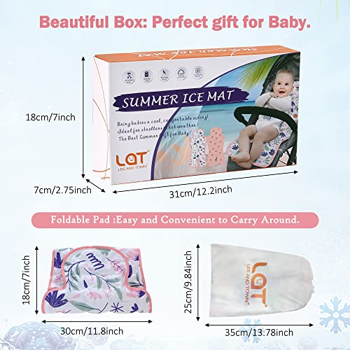 Image of Gel Car Seat Cooler Pad,1 Pack Double Sides-Universal Baby Stroller Ice Cushion,Summer Cooling Seat Liner,Multifunctional Suitable for Baby Dining Chair,Child Safety Seat (Pink Flowers +Peach)