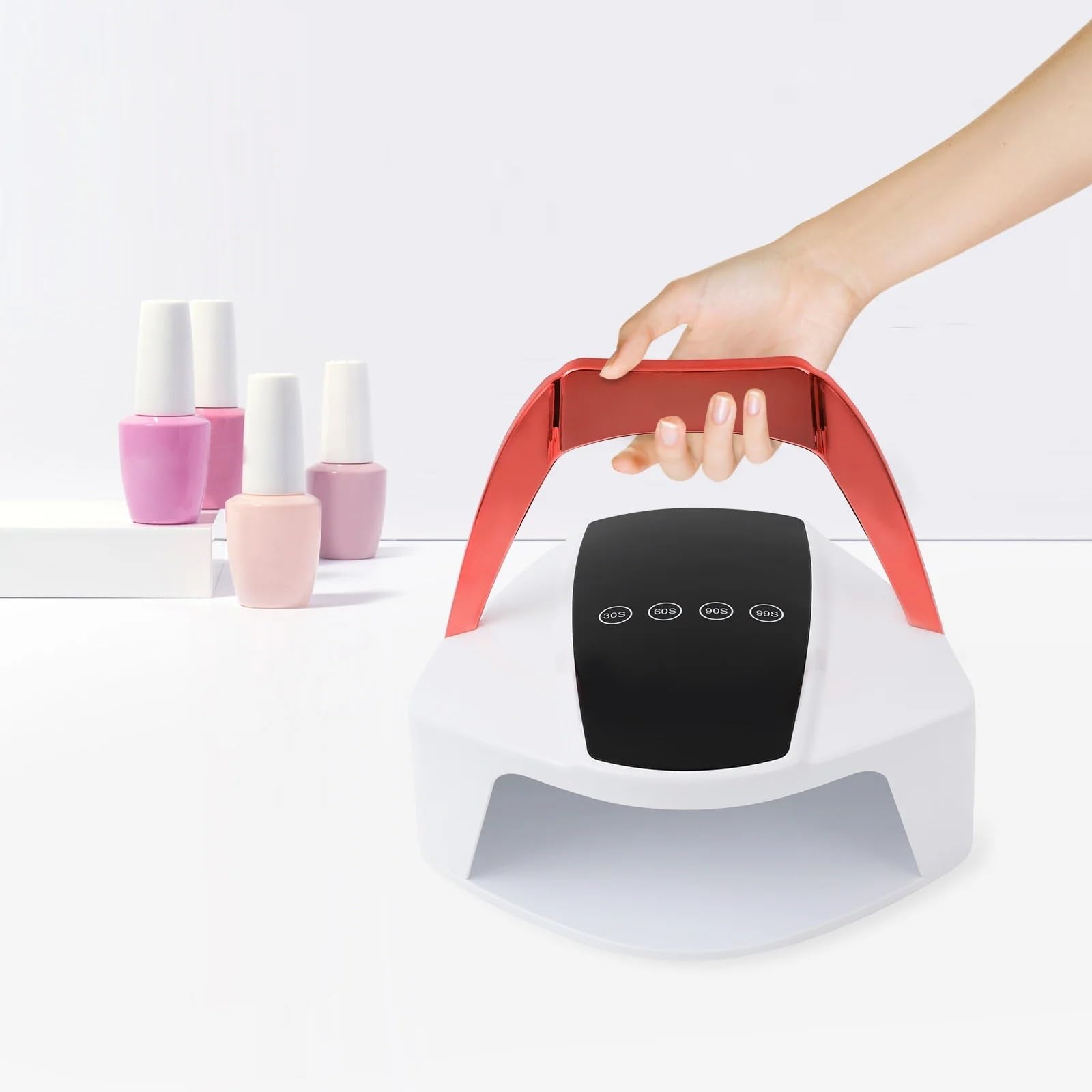 Lampa LED do paznokci, Akumulatorowa lampa do paznokci LED, biurkowa manicure, automatyczna z czujnikiem UV i suszarką
