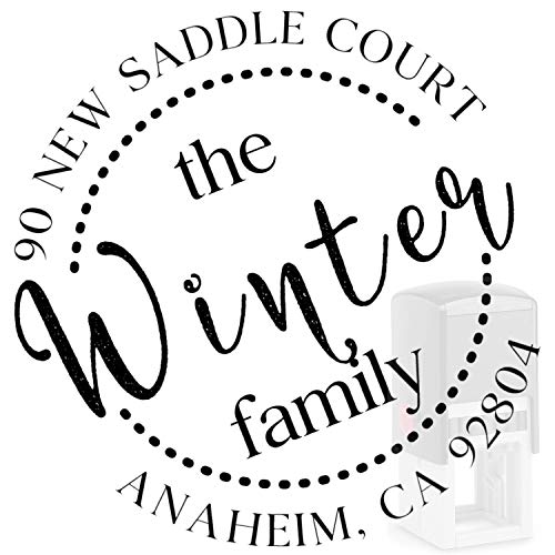Custom Address Stamp Self-Inking Monogram Address Stamp Personalized Address Stamp 10+ Designs! (Round 6) #TOP4
