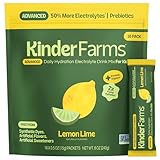 KinderFarms Kids Advanced Electrolyte Powder – Drink Mix Packets (Lemon Lime, 16 Count)