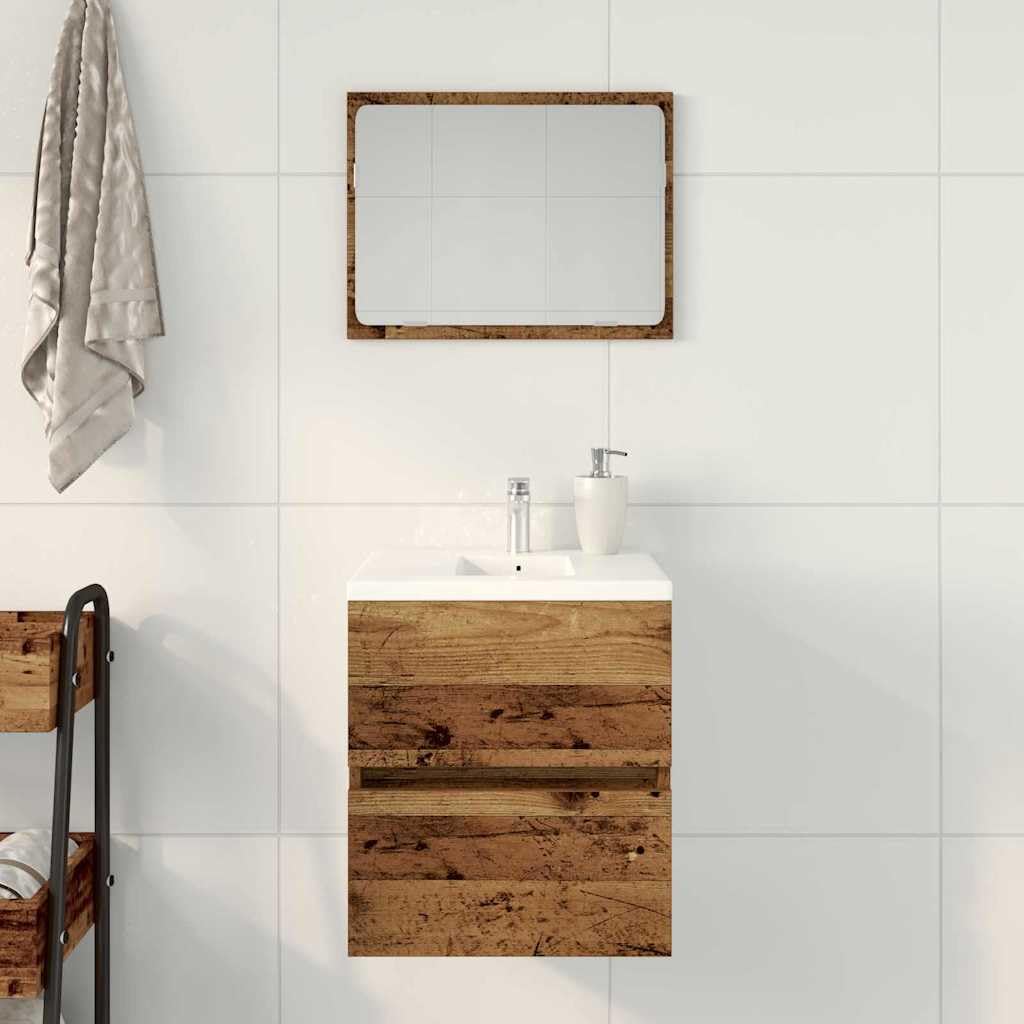 Mobile Lavabo da Bagno Sospeso Legno Antico 41x38,5x45 cm