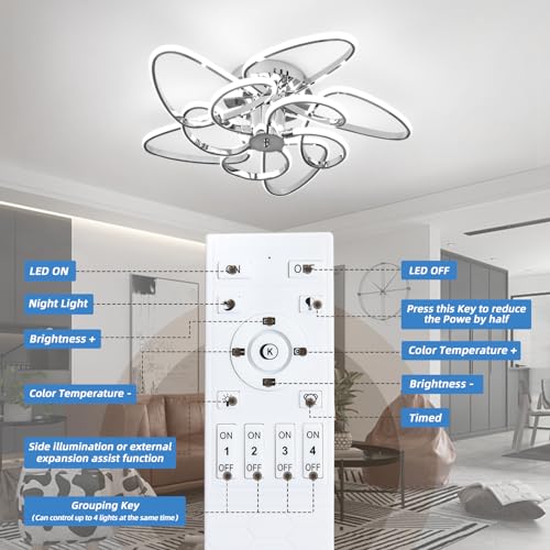 Lampe à plafond LED réglable 3000K-6000K design chromé