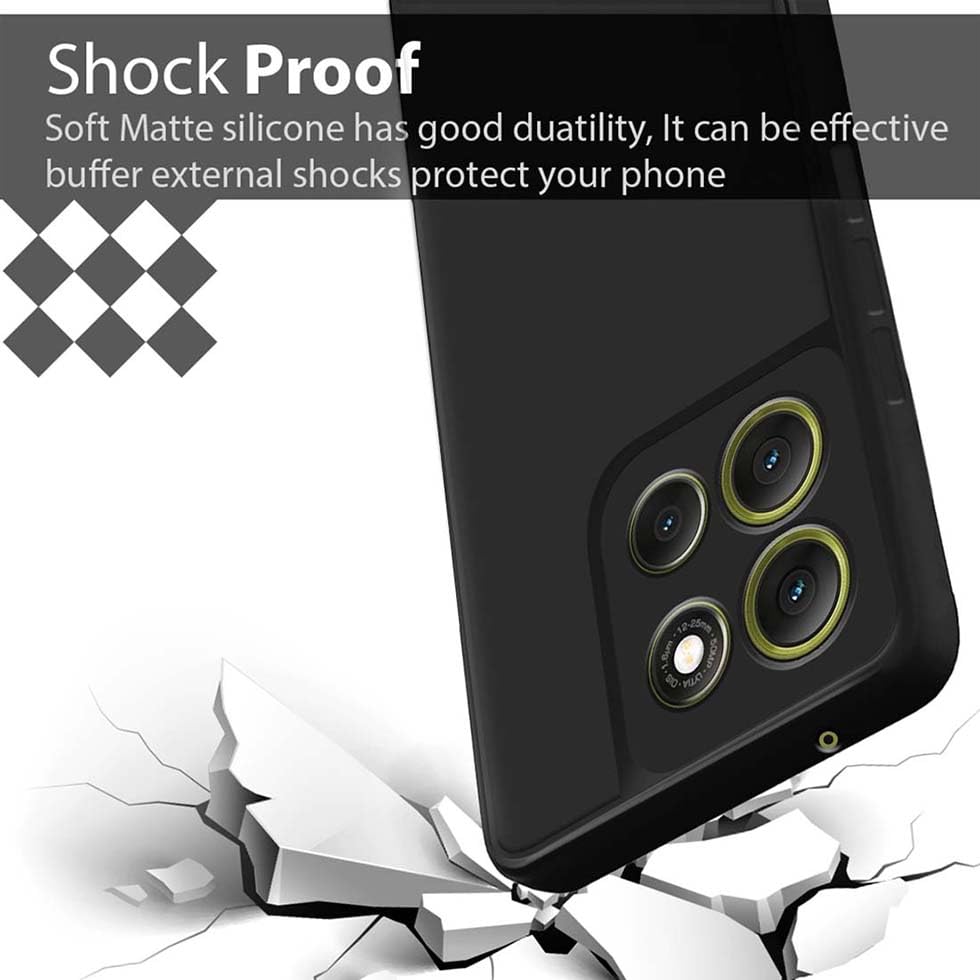 Image of Fashionury Liquid Silicon Back Cover for Motorola G86 Power 5G | Camera Protection | Inner Velvet Fabric | Anti-Fingerprint | Ultra Slim Case (Black)