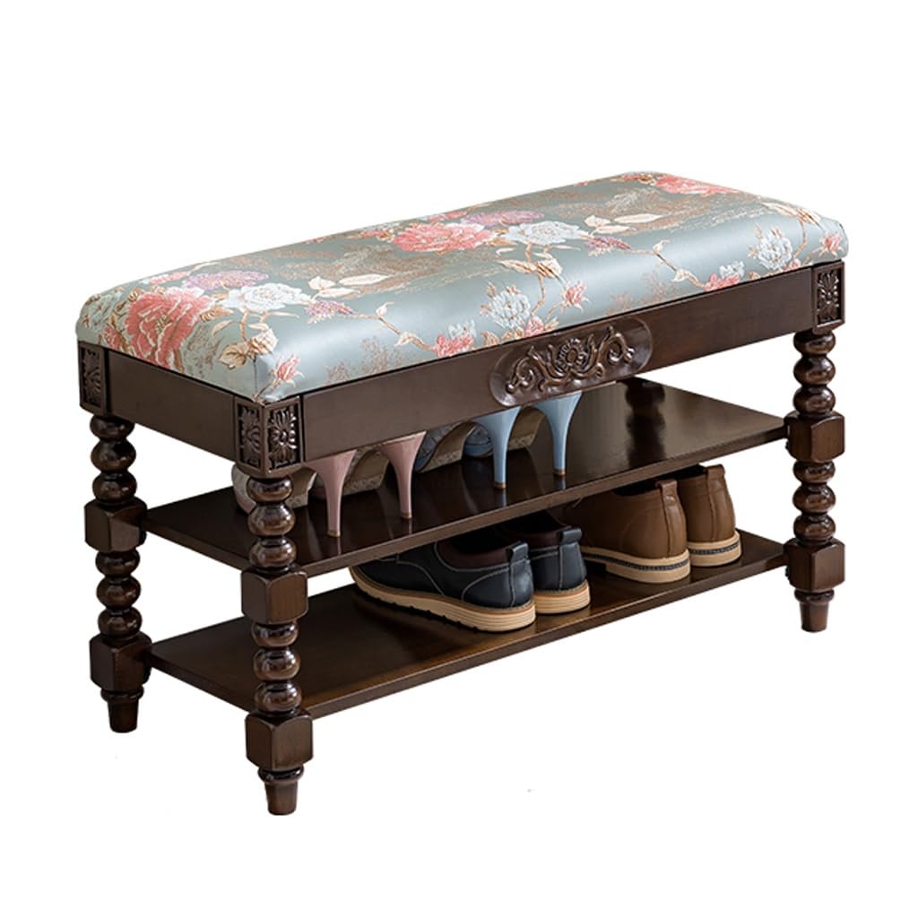 Aioneer Footstool For Front Door Entrance Wooden Fabric Shoe Changing Stool Shoe Cabinet Storage Stool Shoe Rack Entry Door Test Shoe Stool Outdoor Bench Shoe Bench,A M 100Cm-B-M 100cm