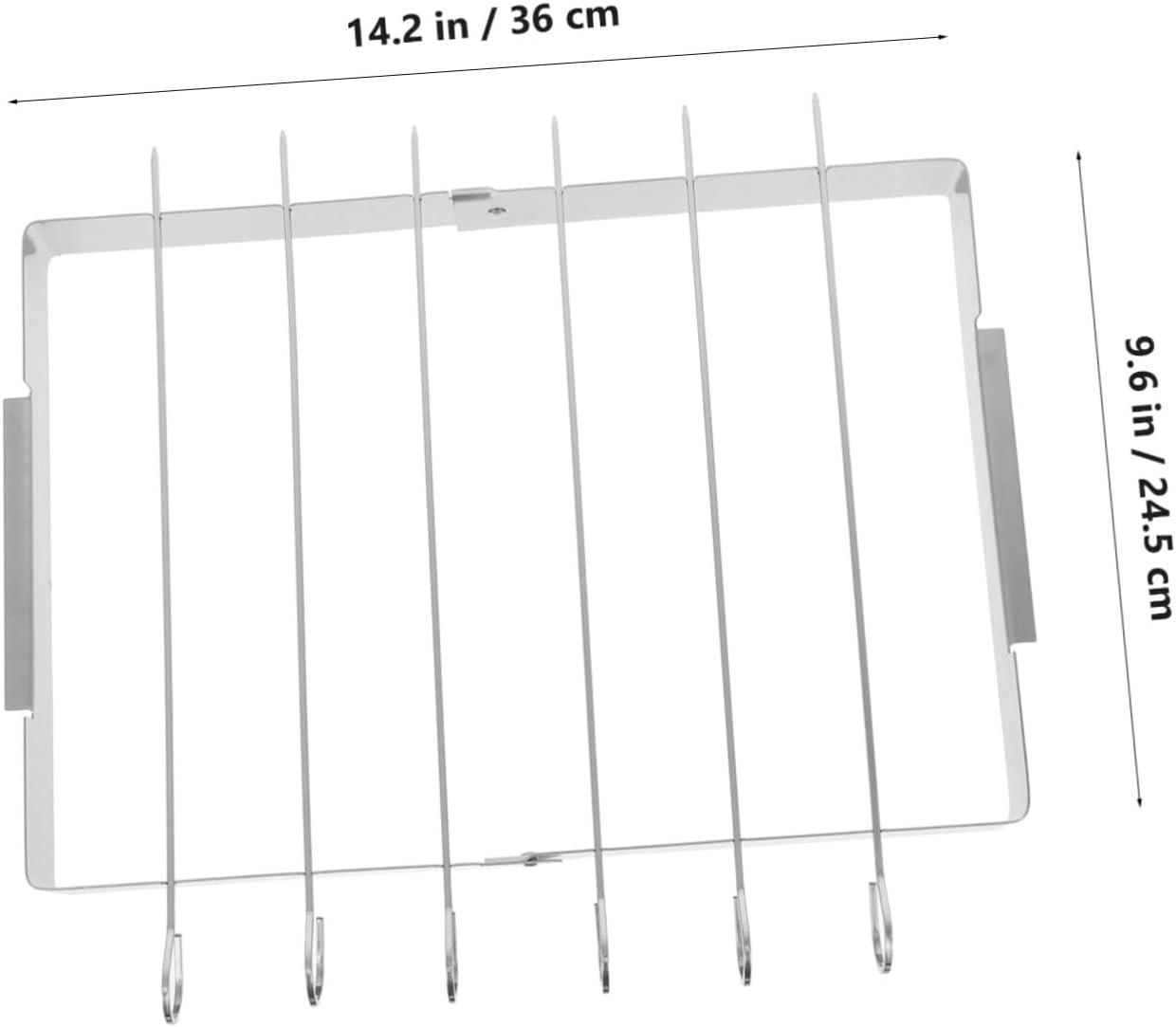 2 Set Bbq Skewer Rack Stainless Steel Barbecue Stand for Meat Vegetables Easy Assembly Grilling Accessory for Backyard Bbq Picnics Stable Design