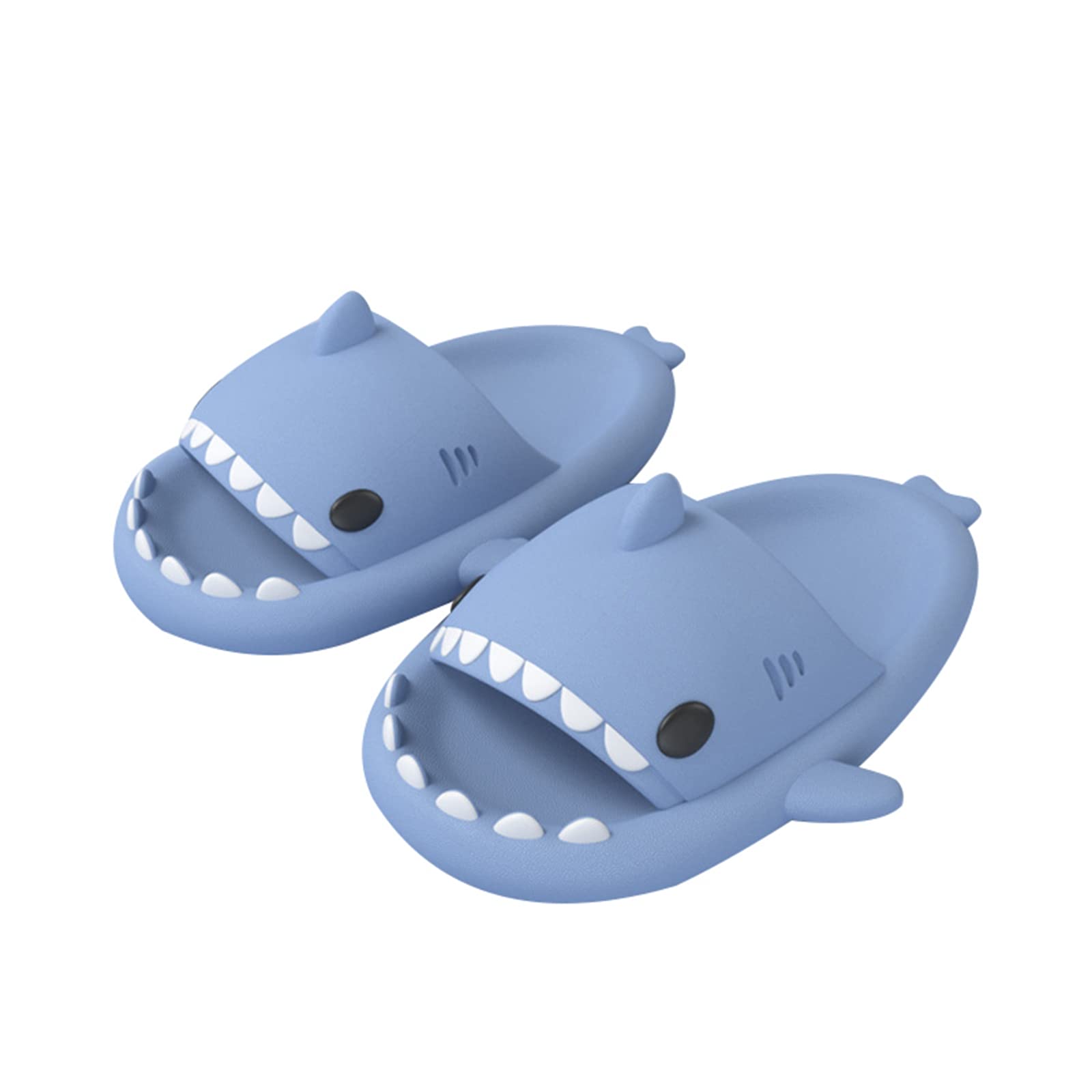 LWXQWDS Cute Shark Slippers for Women Men Anti-Slip Novelty Open Toe Slides Lightweight Sole Sandals Casual Summer Beach Shoes (10.5-11.5 Women/8.5-9.5 Men, Blue)