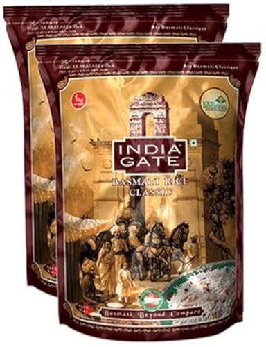 Image of India Gate More Combo - India Gate Basmati Rice Classic, 1Kg (Pack of 2) Promo Pack