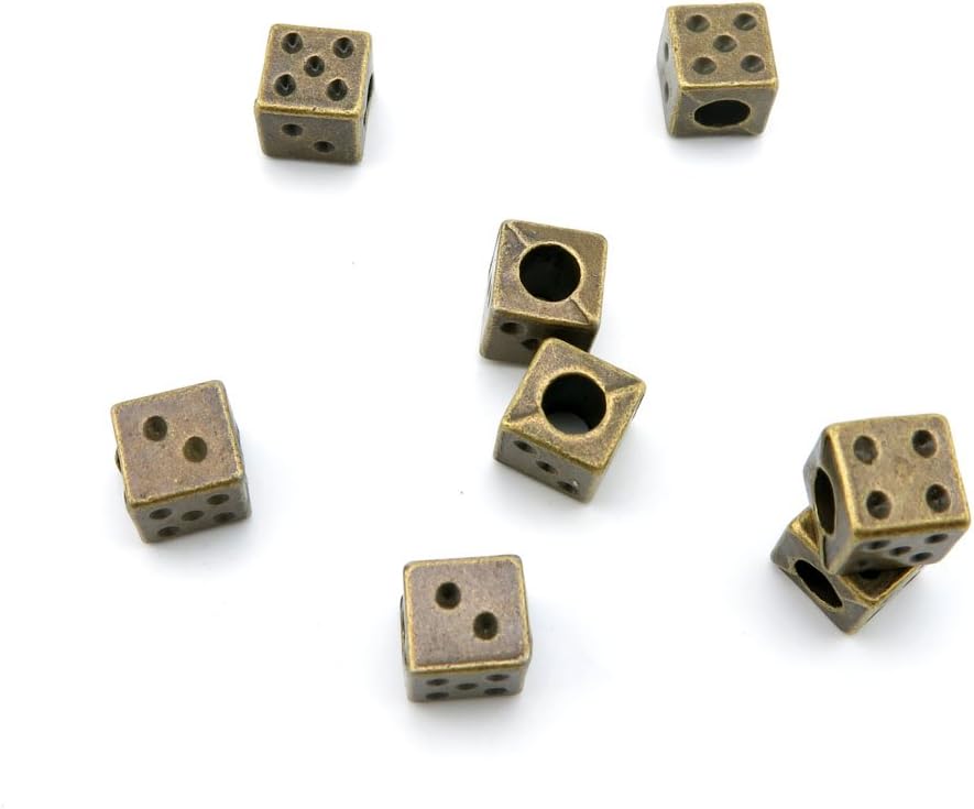 Price per 260 Pieces Fashion Jewelry Making Charms Findings Arts Crafts Beading Antique Bronze Tone E5WD6 Dice Beads