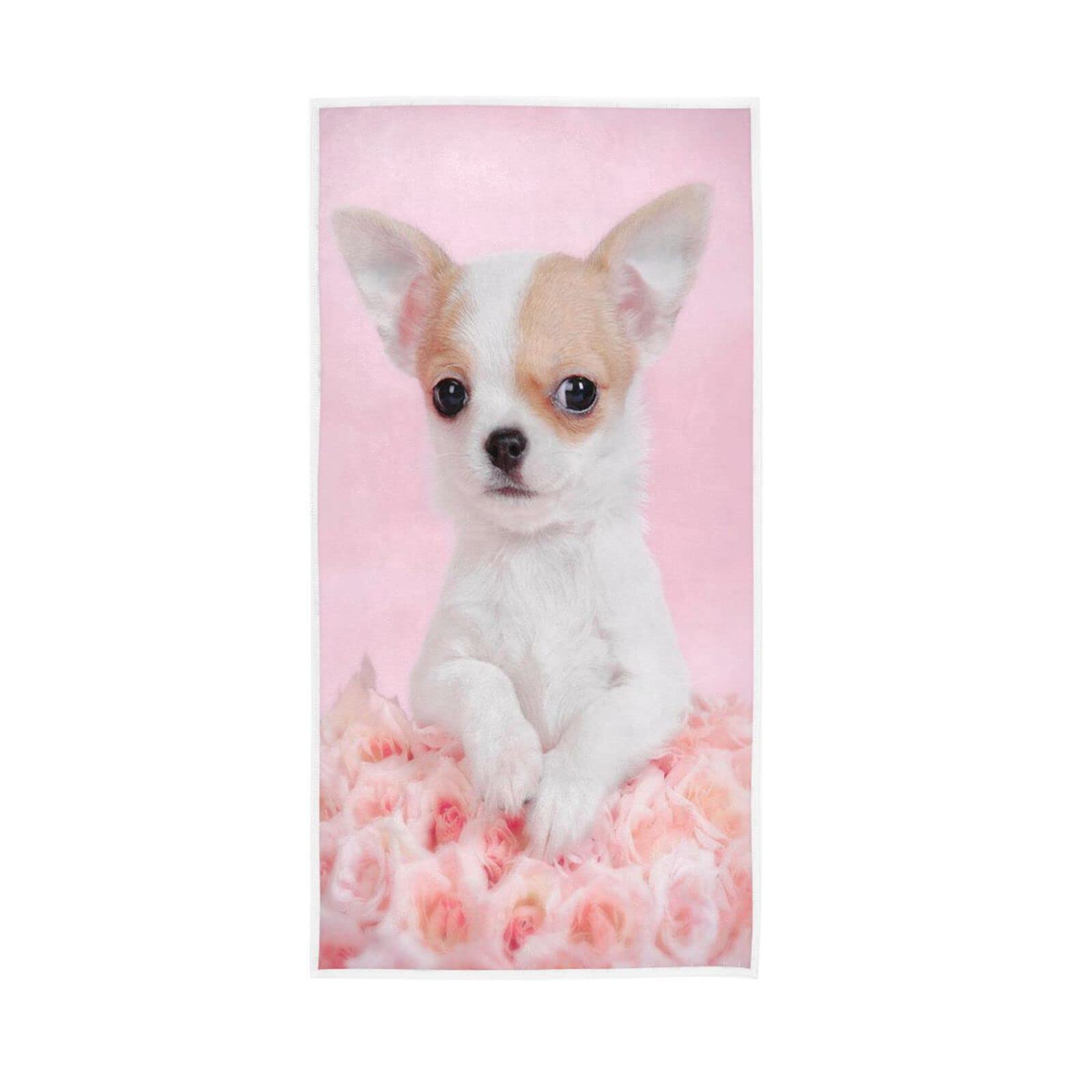 LSRCPD Hand Towels Cute Dog Print Decor Fingertip Soft Face Towel Absorbent Bathroom Kitchen Towels