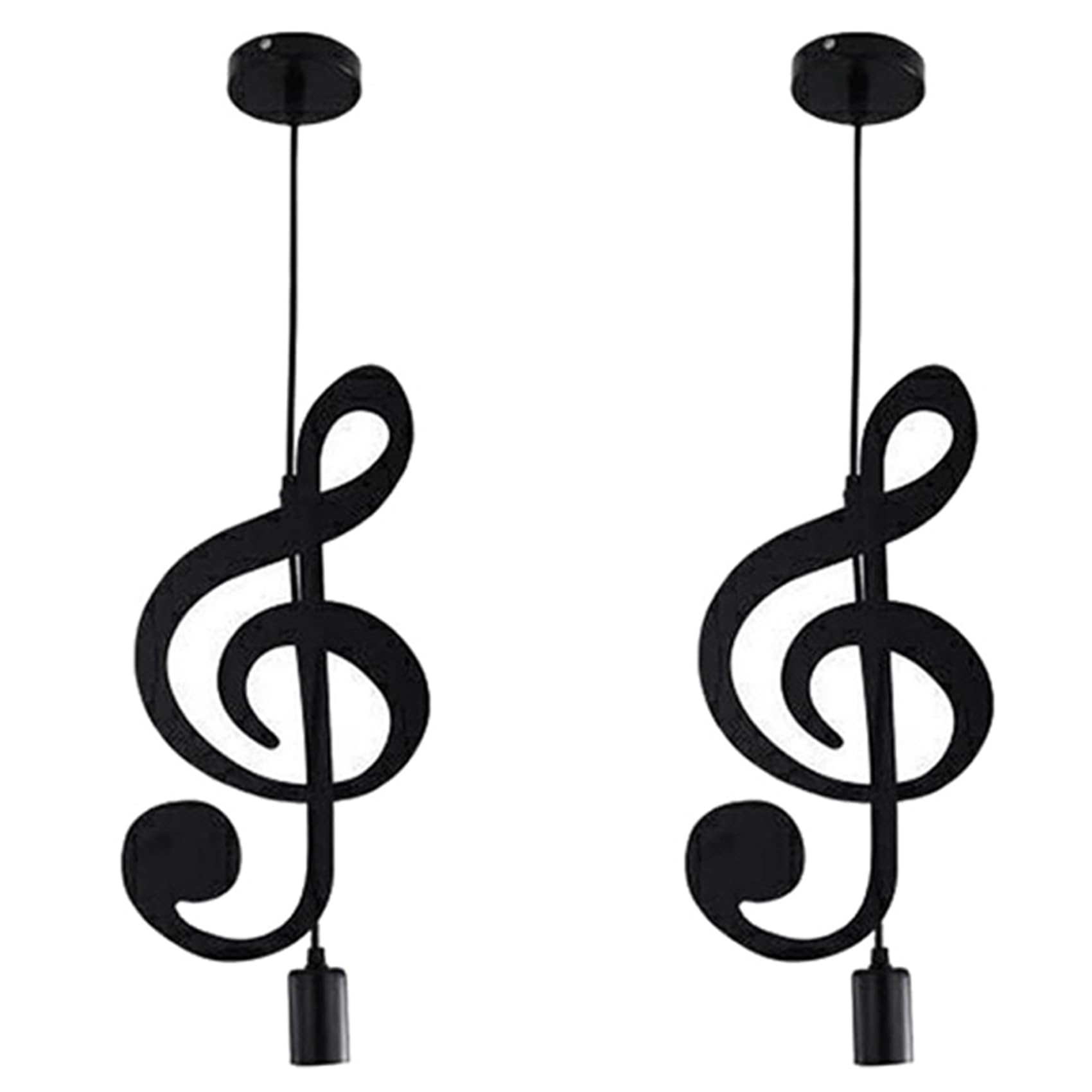 Hndhbfgrt 2X Pendant Light,Iron Ceiling Light Music Note Hanging Light Shade Chandelier for Loft Bar Studio Store Room (C)