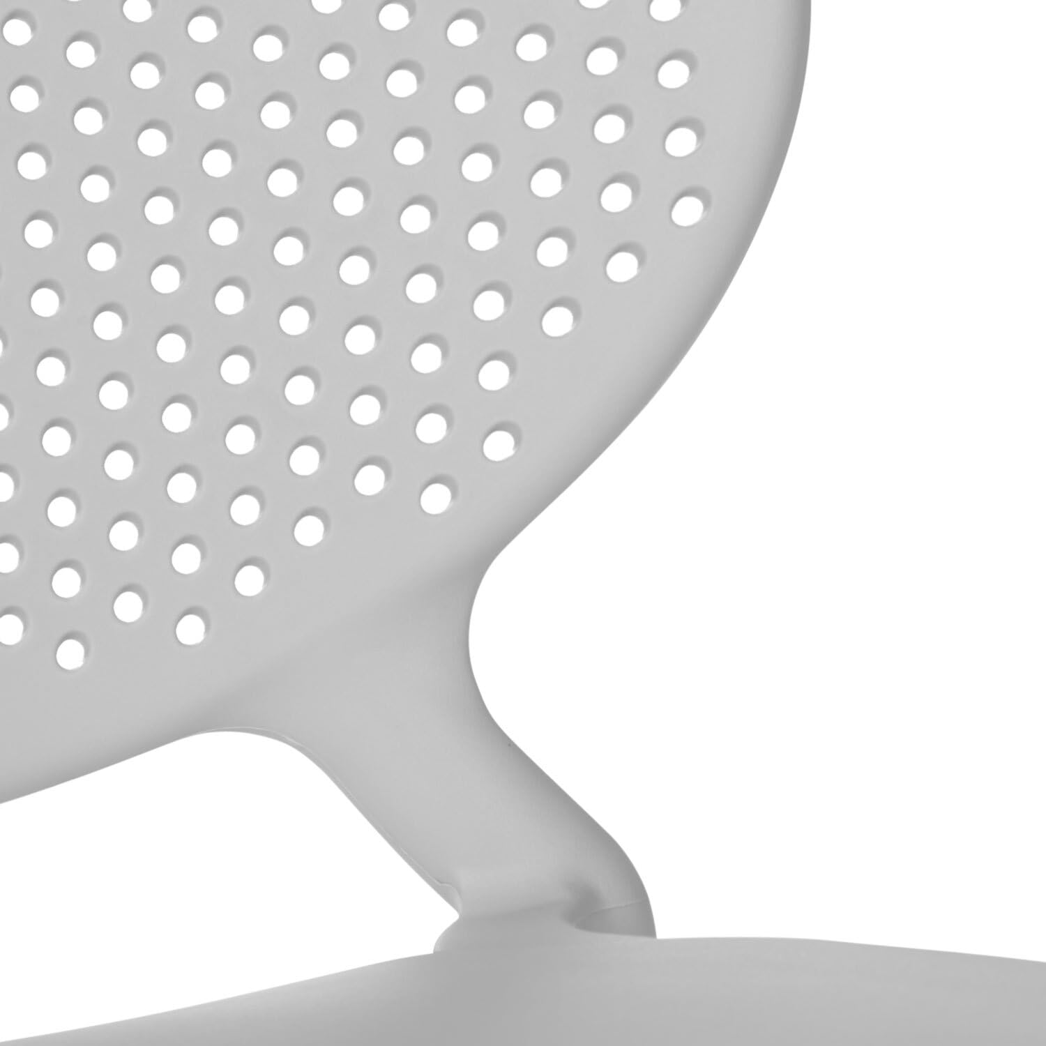 Homestyle4u 2472 Lot de 4 chaises de jardin empilables en plastique gris résistant aux intempéries