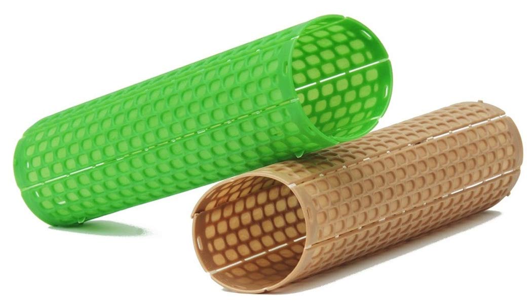 Tree Shield Grow Tube - Closed Cell, 15 inches Tall, UV-stabilized for Long-Life, Protect Trees from Small Animals, Trimmers, Made in USA (12, Tan)