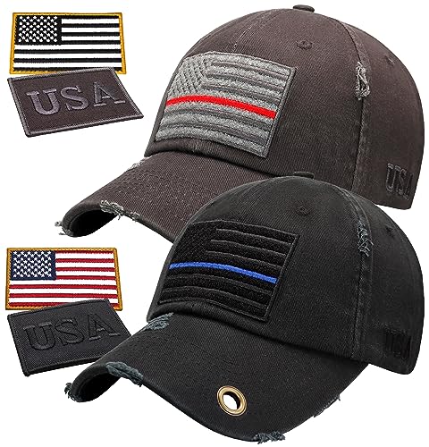 Image of Antourage American Flag Unisex Baseball Hat for Men and Women | USA Flag Mesh Snapback Flat Visor Cap + 2 Patriotic Patches