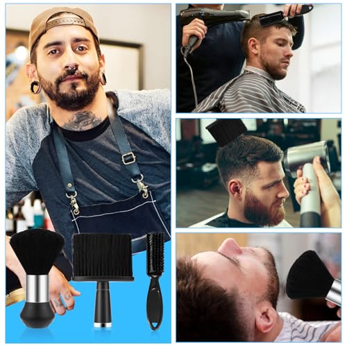 3 Stück Nackenpinsel Friseur Bürste Weiche Friseurpinsel Professionelles Friseur zubehör Schwarz Nylon Barber Bürste Set für Styling Barber Shop Reinigung Gebrochener Haare am Hals