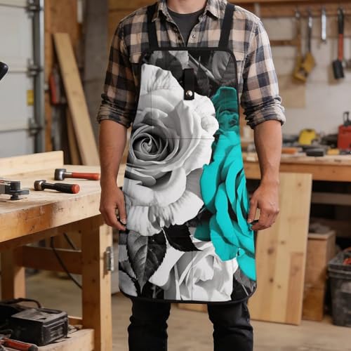 Delantal de trabajo con flores y 8 bolsillos para herramientas miniatura 5