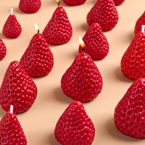 Molde de silicona para fresa 3D para cera, jabón y dulces miniatura 6
