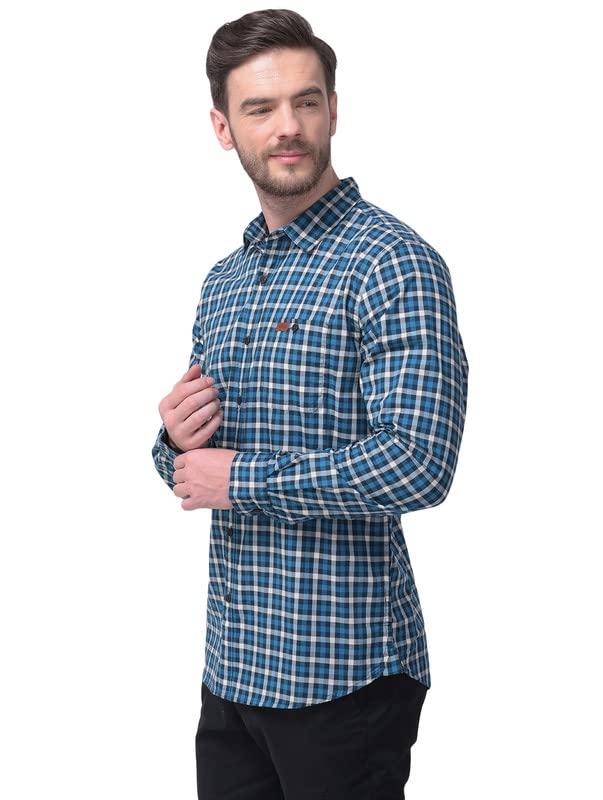 Image of Woodland Mens Cotton Printed Casual Regular Fit Full Sleeves Shirt