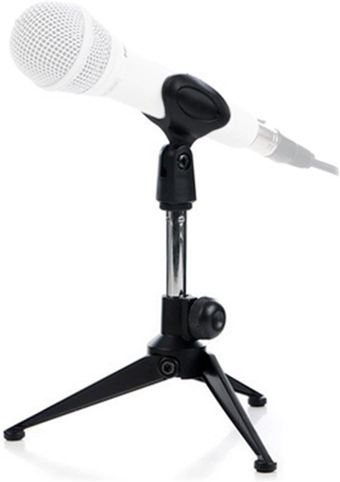 Etubby Adjustable Foldable Tripod Desktop Microphone Stand Holder with Mic Clip for Meetings, Lectures, Podcasts, and More