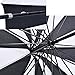 Outgeek Retro Pagoda Parasol Umbrella - Sun and UV Protection With Hook Handle (White & Black)