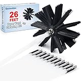 Geniusidea 26 Feet Dryer Vent Cleaning Brush, Lint Remover,Fireplace Chimney Brushes, Synthetic Brush Head, Use with or Without a Power Drill