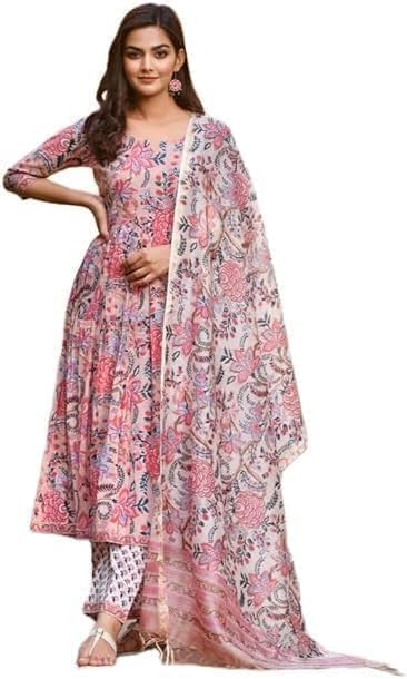 Anarkali Kurta en viscose FULPARI avec palazzo et dupatta pour femme