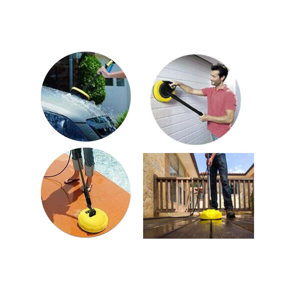 Trade-Shop Nettoyeur de surface/brosse rotative avec lance d'extension pour terrasse, garage, compatible avec les nettoyeurs haute pression Kärcher K2 K3 K4 K5 K6 K7