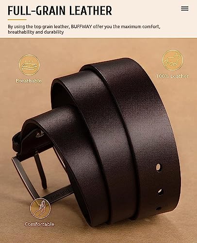 Image of Creature Formal /Casual Black Color Genuine Leather Belts For Men (Length- 46 inches||40MM||BL-042-BLK)