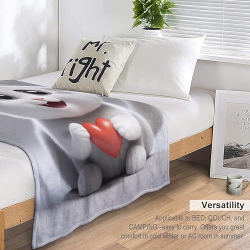 Couverture chaude en flannel plaid molleton chat mignon lit toute saison - 6