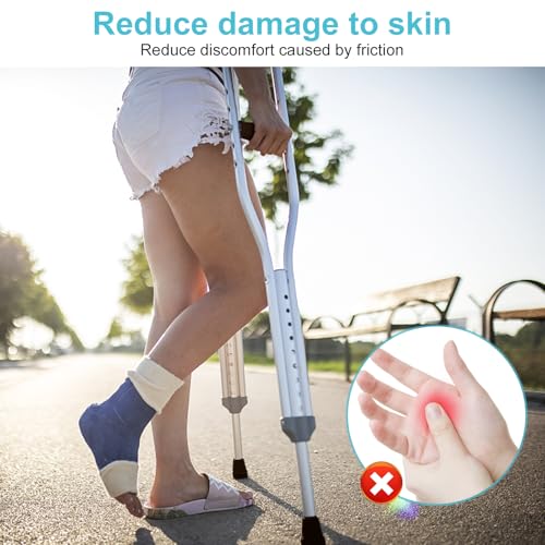 Image of Replacement Crutch Pads and Hand Grips and Crutch Tips for Armpits Handle Cover and Foot Pad Crutches Accessories Kit 6 PCS (Coffee)