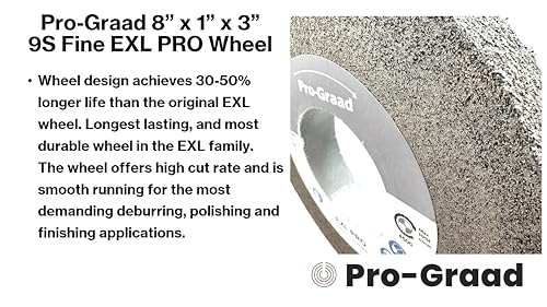 Image of EXL PRO Convolute Deburring Polishing Wheel - 8 inch x 1 inch x 3 inch 9S Fine Silicon Carbide - Professional Grade - Metal Deburring, Finishing and Polishing Wheel - 94908-1 Pack