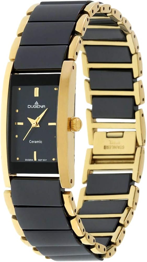 Dugena Quadra Ceramica - Orologio da polso al quarzo da donna, in ceramica, vetro minerale temprato, colore: Nero Dugena Quadra Ceramica - Orologio da polso al quarzo da donna, in ceramica, vetro minerale temprato, colore: Nero