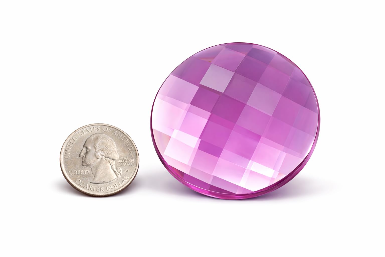 Allstarco Pink H112 60Mm Extra Large Flat Back Round Acrylic Rhinestones Plastic Circle Gems For Costume Making Cosplay Jewels Pro Grade Embelishments - 2 Pieces (Pink H112)