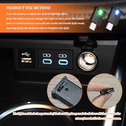 Luz ambiental LED USB Tipo C para interior de auto miniatura 6