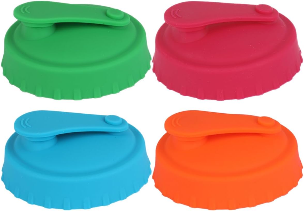 Silicone can Covers Leakproof Soda can Lids for Standard Beer Soft Drinks and Seltzer Cans Reusable Seal Tops for Refrigerator Storage Picnics Parties Camping 4 pack