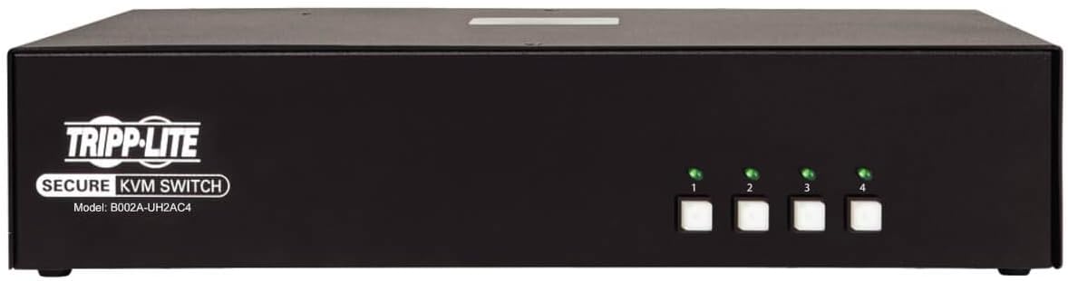 Tripp Lite Secure KVM Switch 4-Port Dual-Monitor HDMI 4K NIAP CAC PP3.0 TAA (B002A-UH2AC4)