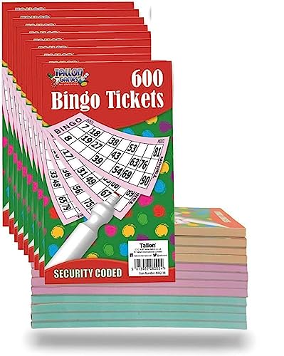 Orbitron 12Pcs Jumbo Bingo Book Pad 600 Giochi Codificati Biglietti 6 da Visualizzare
