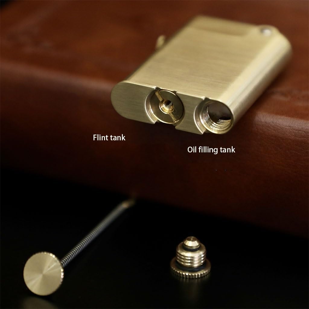 Special-Shaped Kerosene Copper Lighter, Classic Old-Fashioned Antique Retro Lighter, Mechanical Semi-Automatic Ejection Grinding Wheel Ignition