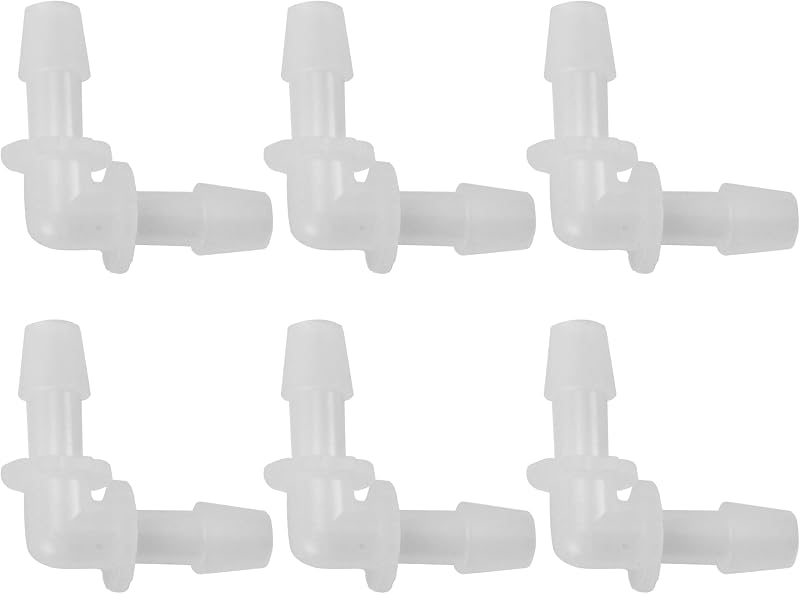 Conector em L para Mangueira de Vácuo Automotiva Partuto 3/8" NPT Transparente – Kit com 6 unidades