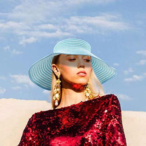 BESPORTBLE 2Pcs Palha Pala de Sol Chapéus de Palha de Aba Larga Floppy Hat Dobrável Chapéu Do Verão