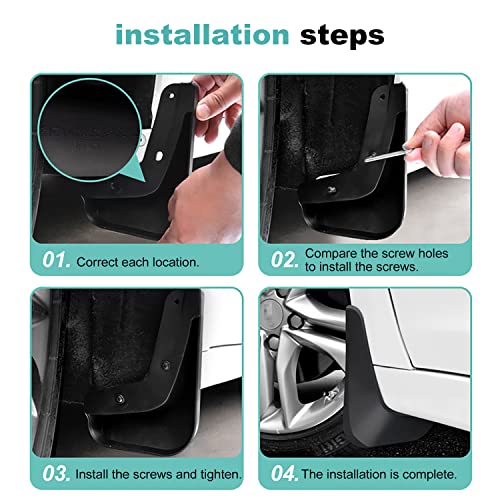 Garde-boue Golf 6 JONASC : kit de 4 pièces de protection avant et arrière avec vis pour auto 2009-2013 - 4