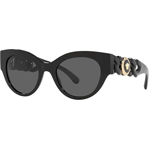 Versace Woman Sunglasses Black Frame, Dark Grey Lenses, 52MM
