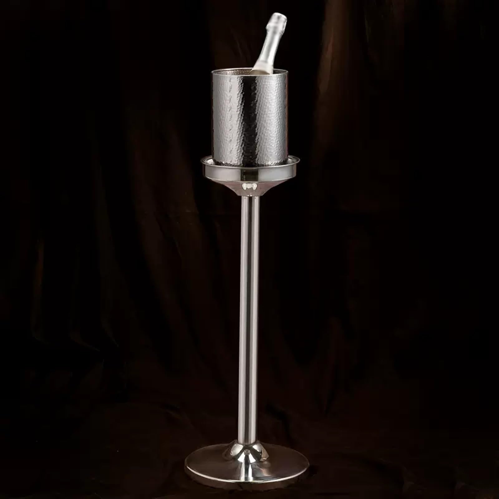 Cubo de Hielo Cubo de Hielo Martillado con Soporte, Cubo Grande Acero Inoxidable for Enfriador pie for Cerveza, Vino, Uso en Exteriores o Interiores Cubo de Hielo frío para Barra(Gold)